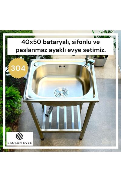 moontime alaçatı Çok Amaçlı Seyyar Bahçe Eviye, Pratik ve Dayanıklı Tasarım