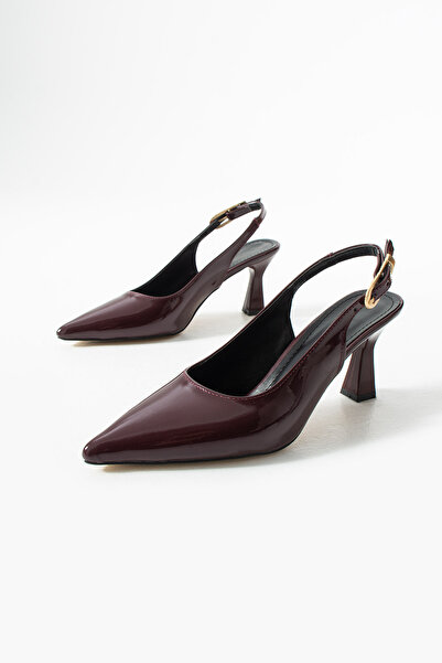 BirEylül Shoes Rugan Sivri Burun Kadın Topuklu Ayakkabı
