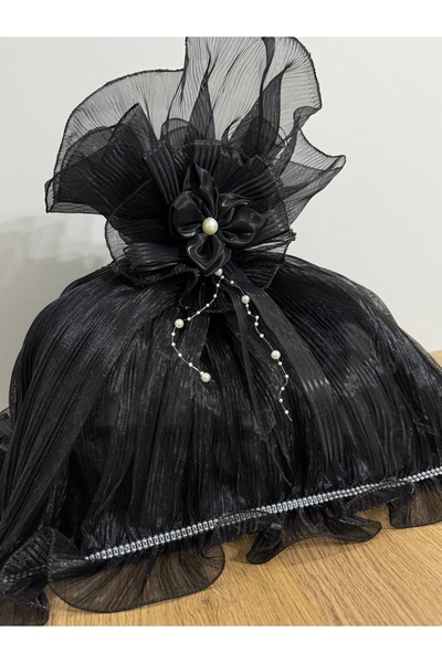 Saatistan Saten Bohça İşleme Güllü, Süslü ve Şık Çeyizlik Nişan Hurcu 50x40