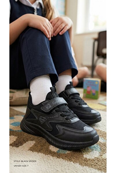 VELLINA Children's Lace-Up Single Velcro Unisex Sports Shoes 31-35