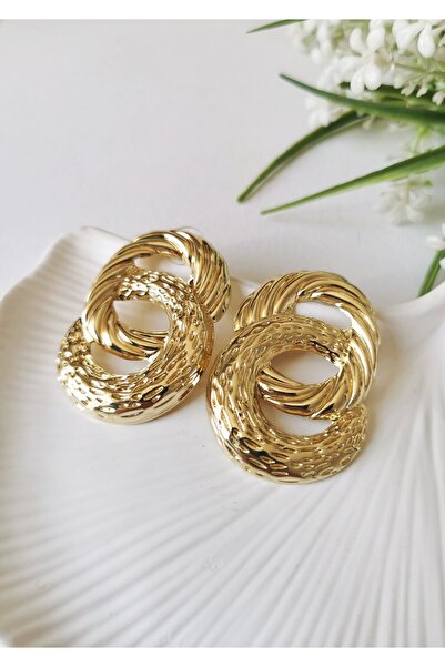 Halley Concept Gold sparkle spiral steel earring