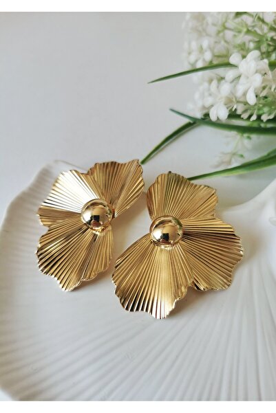 Halley Concept Gold Flower Form Steel Earrings