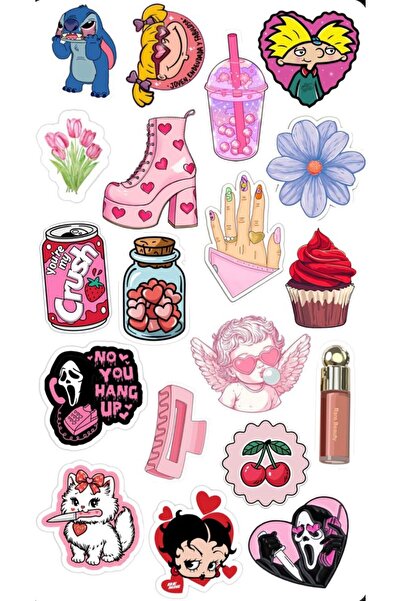 Limitless Design 22x30 cm Cute & Kawaii Sticker Seti – Laptop, Notebook, Tele...