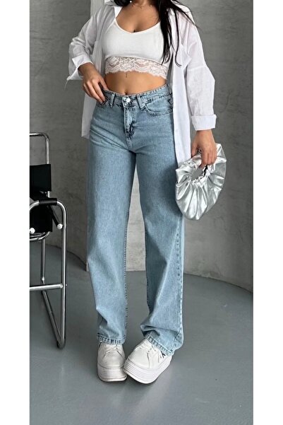 Heyya Women's High-Waist Jean Denim Palazzo Pants