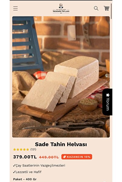 Hacı İbrahim Şahin Dedemin Tatları 1858 Sade Tahin helvası 400gr