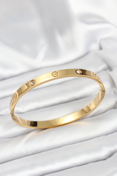 online kapsulavm avm alışveriş 316L Steel Gold Color Zircon Stone 65 mm Women...