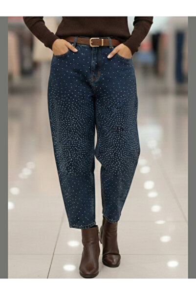 zarxlife LacivertTaşlı Kot Pantolonu