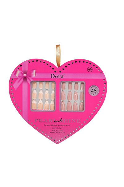 DORA Dora Pearl Glitter Nail Gift Set: 48 Flexible Artificial Nails with Easy...