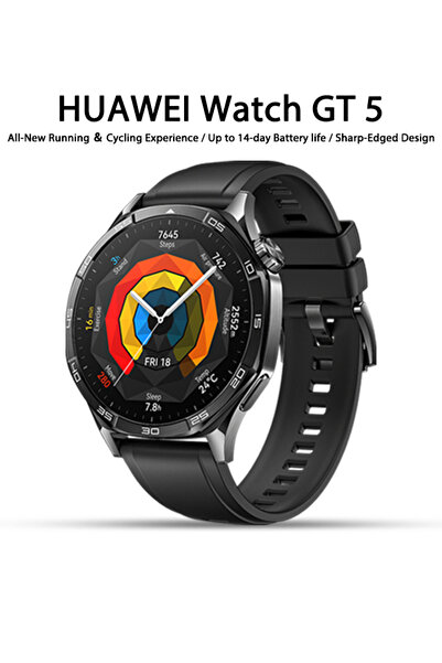 Huawei ساعة Watch GT 5 الذكية مقاس 46 مم، عمر البطارية يصل إلى 14 يومًا، متوا...