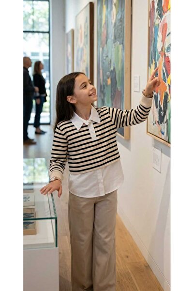 zavera for kids Κοριτσίστικο Σετ Ριγέ με Λεπτομέρειες - Πουκάμισο C Κοντό και...