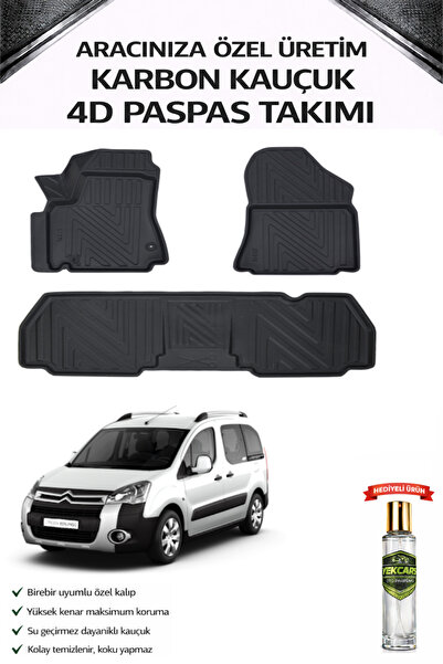 YEKCARS CİTROEN BERLİNGO 2011 MODEL ARACINIZA ÖZEL KARBON KAUÇUK PASPAS TAKIMI