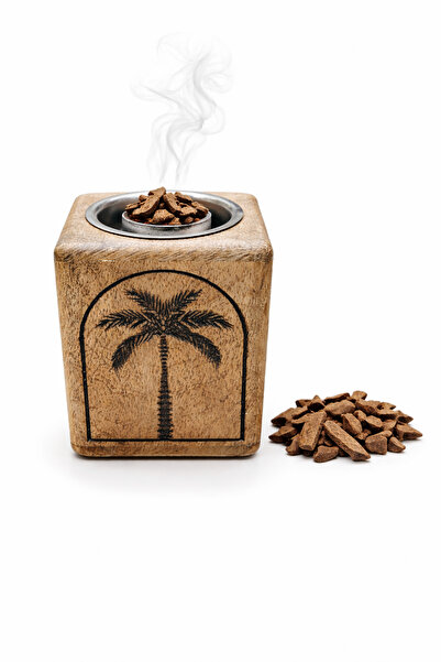 MDK مبخرة خشبية للعود والبخور مع وعاء للفحم - مبخرة عربية