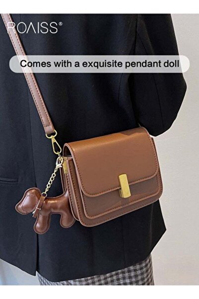 ROAISS حقيبة مربعة صغيرة متعددة الاستخدامات للنساء، حقيبة كتف أنيقة ومتينة مز...
