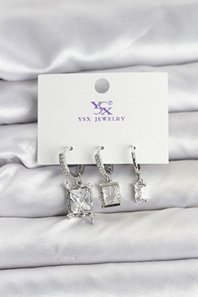 online kapsulavm avm alışveriş Silver Color Zircon Stone Women's Earrings