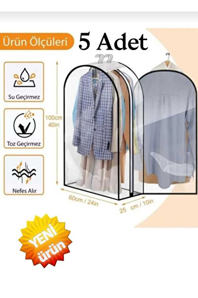 Saatistan 5'li Çoklu PVC Elbise Kılıfı Seti, Koruma ve Şıklık Sağlar