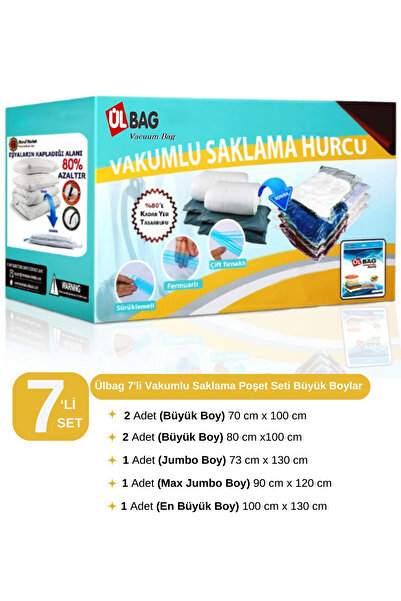 Genel Markalar 7'li Jumbo Vakumlu Hurç Seti, Büyük Boy Yorgan ve Elbise Saklama