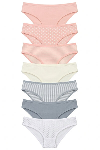 Nicoletta Γυναικεία Σλιπ 7-συσκευασία ελαστικό ύφασμα Βαμβάκι τεμάχια με τύπωμα