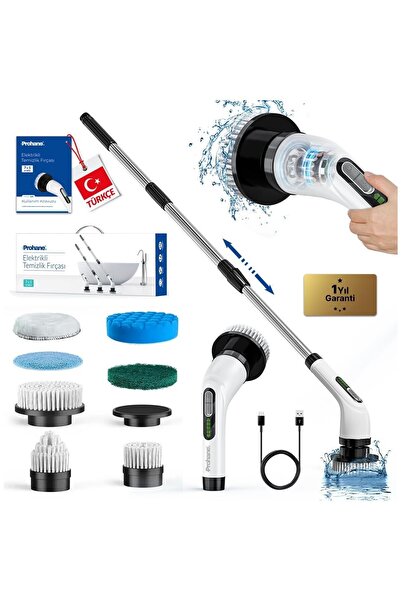 moontime alaçatı Pratik Elektrikli Temizlik Fırçası Seti, 7 Farklı Başlık ile...