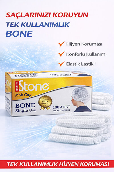 Broken Stone Kutulu Tek Kullanımlık Bone 100 Adet – Hijyenik Saç Koruyucu