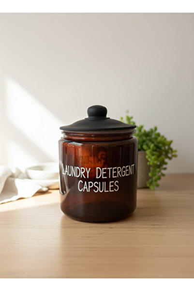 FARALYAHOME Glass Detergent Box with Lid 3800 ml Glass Organizer Storage Box