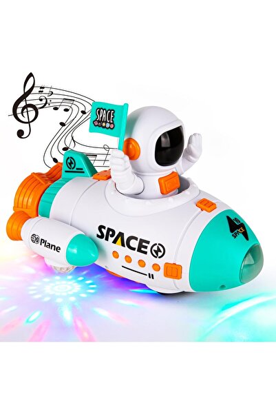 Arabest Space Rocket Toy with Driving, Lights, Sound, and Mist Spray, for Kid...
