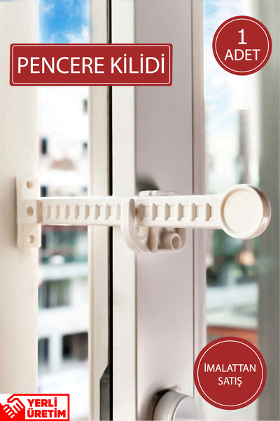 İdeal Baby 1 Adet Pencere Kilidi Güvenlik Emniyet Kilidi Bebek Çocuk İçin Pen...