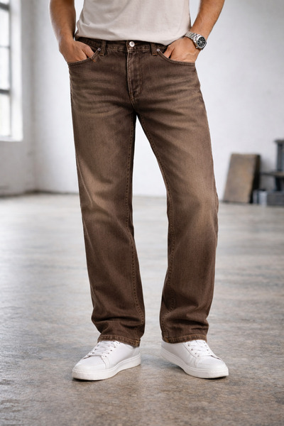 connemara Jeans Erkek Regular Fit Koyu Kahve Doğal Yıkamalı Denim Pantolon – ...