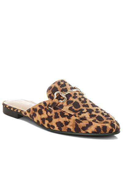 london Rag حذاء نسائي مفتوح من الخلف مزين بتفاصيل لجام الحصان، باللون البني ا...