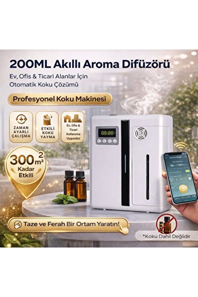 Polham Akıllı Aroma Difüzörü 200ML Profesyonel Koku Makinesi | 300m² Etkili |...