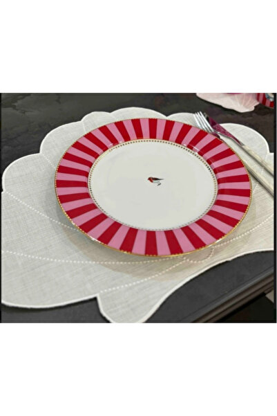 2Ddesign 6 قطع مفرش طاولة فردي - أستريد ن مطرز سوبلا-كيه كتان لتر مقاوم للبقع...