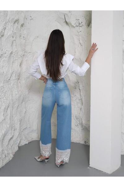 XBELLA DENİM KADIN VIENNA -LACE PANTOLON DANTEL DETAYLI
