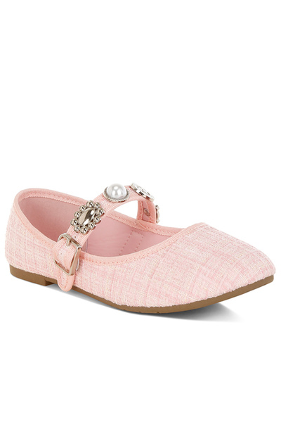 london Rag Women Charms Embellished Tweed Mary Janes In Pink
