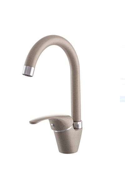 POLAND Kitchen faucet, high swivel spout, beige granite finish