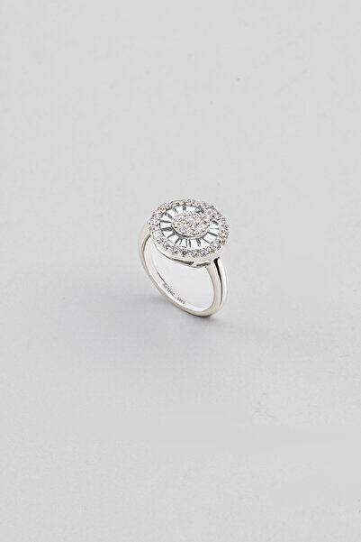 So CHIC... Baget Işıltısı 18 Ayar Beyaz Altın Kaplama Gümüş Yüzük