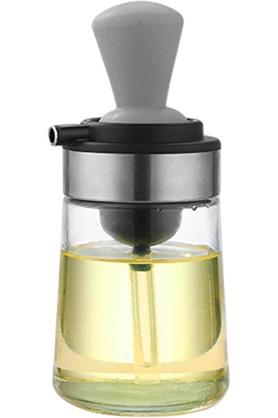 Arabest 2-in-1 Oil Dispenser with Silicone Brush, 350ml Glass Vinegar Contain...