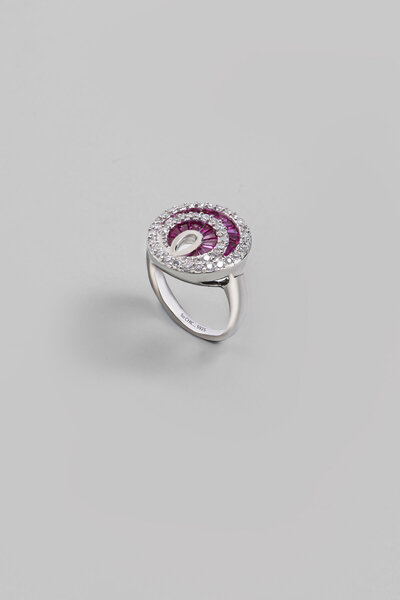 So CHIC... Ay Işıltısı 18 Ayar Beyaz Altın Kaplama Gümüş Yüzük