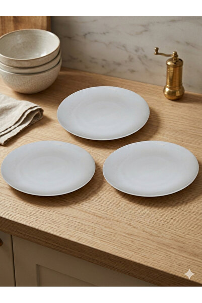 WDA White Ceramic Dinner Plate Set – Modern Round Serving Plates for Home & K...