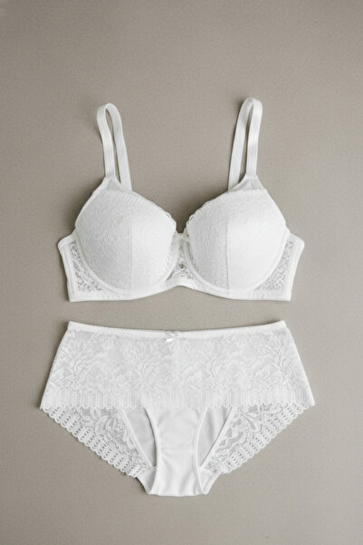 TILSIM UNDERWEAR B Cup Lace Piece Non-Padded Bra Set 410