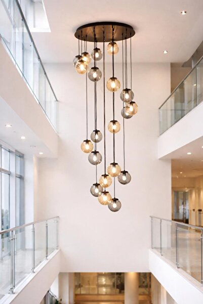 VENON 20 Sarkıtlı ❤️ STELLA Galeri Boşluğu Avizesi ❤️BAL VE FÜME CAMLI ❤️Mode...