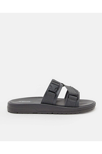 REDTAG Men Grey Solid Slides