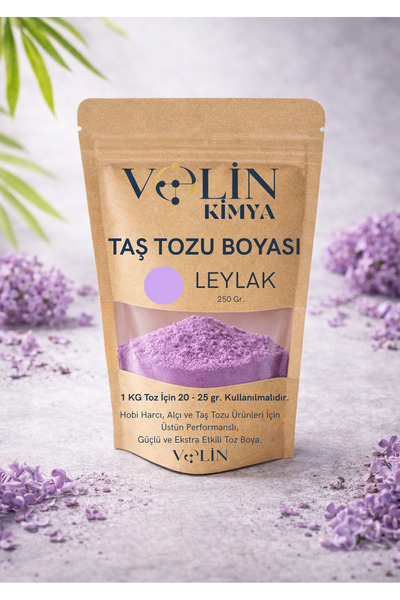 Taş Tozu Ve Mum Boyası Leylak Renk 250 gr Hobi Harcı Renklendiricisi Leylak Renk Toz Boya