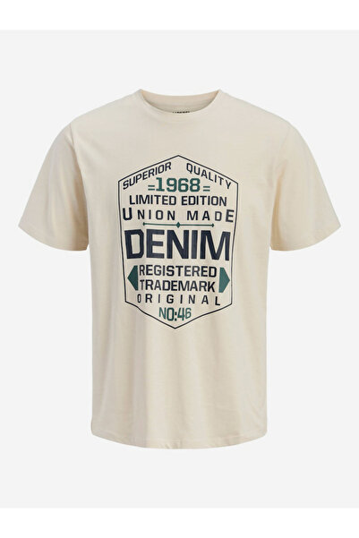 REBEL By Styli Beige Text Print T-Shirt