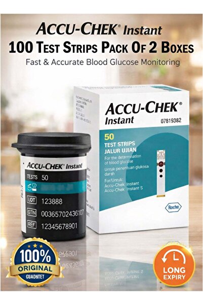 ACCU CHECK شرائط اختبار جلوكوز الدم أكيو تشيك الفورية - ١٠٠ شريط