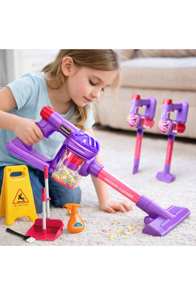 Toyska Oyuncak Elektrikli Süpürge Seti 4'ü 1 Temizlik Seti