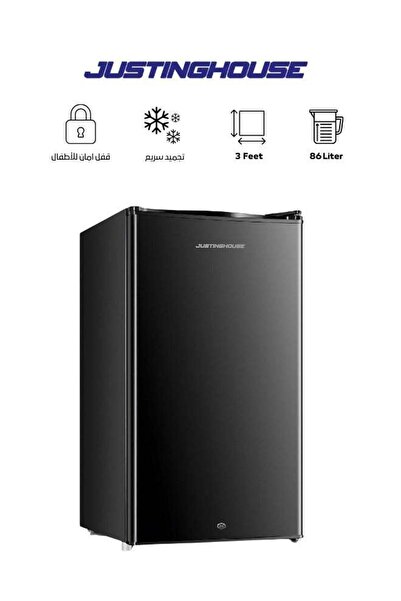 JUSTINGHOUSE Single Door Refrigerator, 86 Liters, Black - JSRF-99D