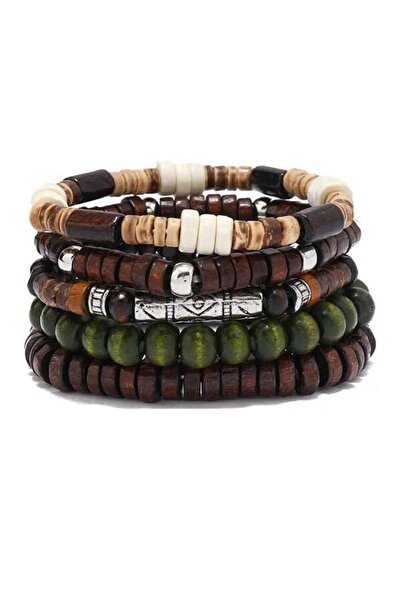 OutfitModa Set Brățări Bărbați din Mărgele Naturale Stil Urban Casual Accesor...