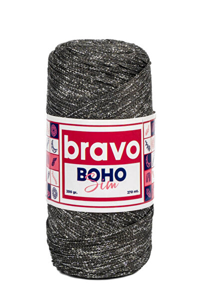 Bravo لمّاع بوليستر مكرمية رقم:4 067 لون رمادي غامق فضي لامع 2 مم - 200 جرام ...
