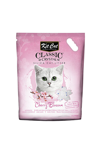 Kit Cat رمل القطط الكلاسيكي الكريستالي - برائحة زهر الكرز (5 لترات)