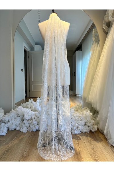 enb Fransız işleme dantelli duvak 155cm