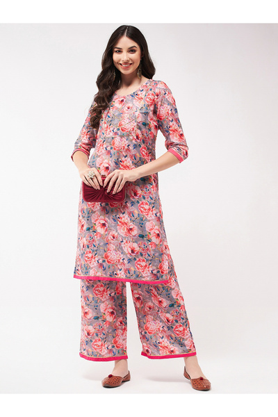 Pannkh By Styli Digital Floral Printed Kurta and Palazzo Set